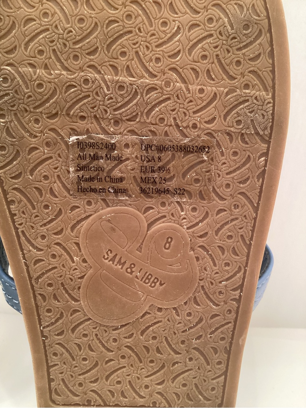 A18 Sam & Libby Light Blue Floral Thong Sandals - Picture 4 of 6